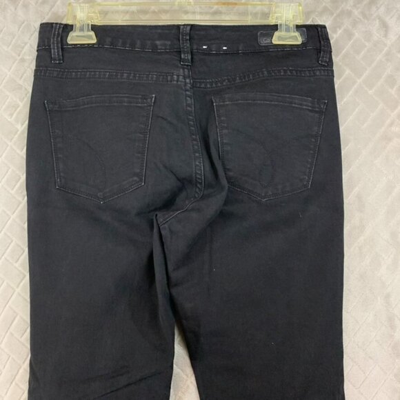 Calvin Klein Womans 28 Denim Jeans Black Ultimate Skinny Mid Rise Stretch Grunge - Picture 12 of 15